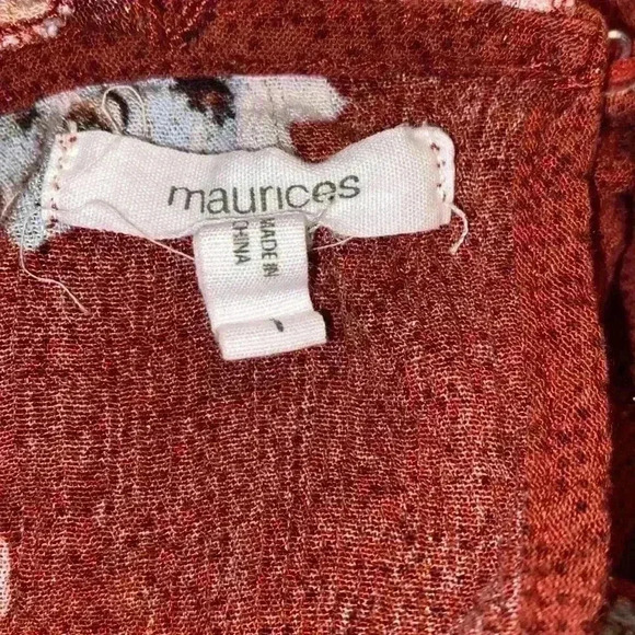 Maurice’s floral Gold sparkle top size 1 - Picture 5 of 5